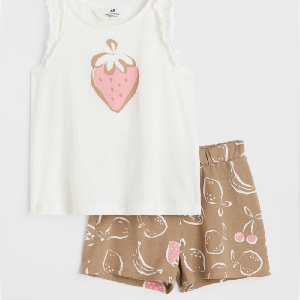 Girls Strawberry Tank and Shorts Set